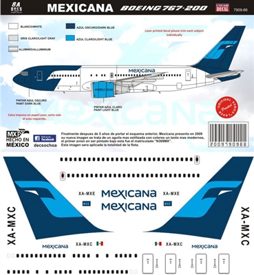 1:144 Mexicana (2009 cs) Boeing 767-200