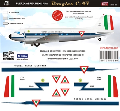 1:144 Fuerza Aerea Mexicana Douglas C.47 ETM cs