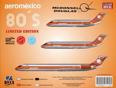 1:144 AeroMexico (1980's) Douglas DC-9-15 / -30 / MD80 *Sold Out*