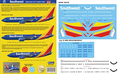 1:144 Southwest Airlines (2015 cs) Boeing 737-700, -800, -MAX8