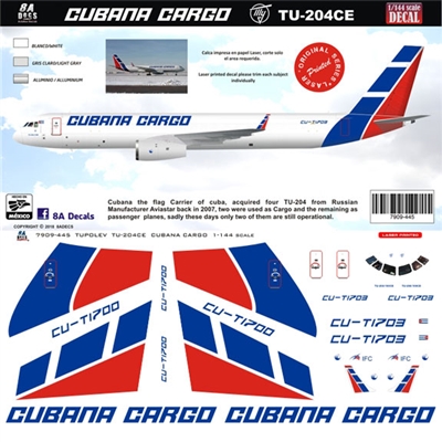 1:144 Cubana Cargo Tupolev 204CE