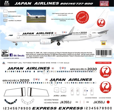 1:144 Japan Airlines Boeing 737-800