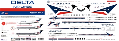 1:144 Delta Airlines Boeing 727-100 / -200