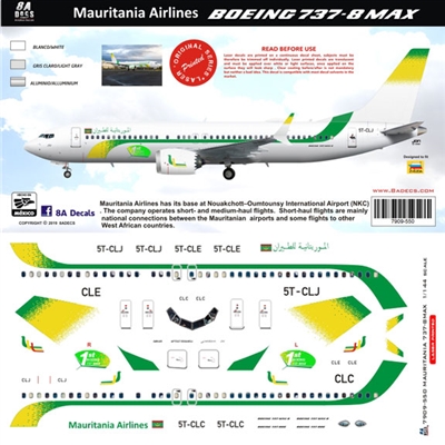 1:144 Mauritania Airlines Boeing 737-MAX8