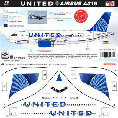 1:144 United Airlines (2019 cs) Airbus A.319