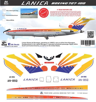 1:144 Lanica Nicaragua Boeing 727-100