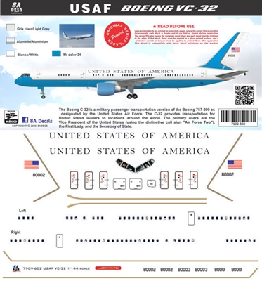 1:144 United States of America (VIP) Boeing C-32A (757-200)