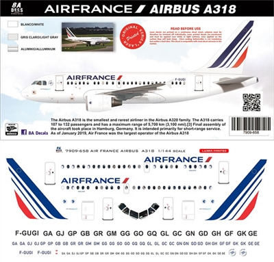 1:144 Air France Airbus A.318