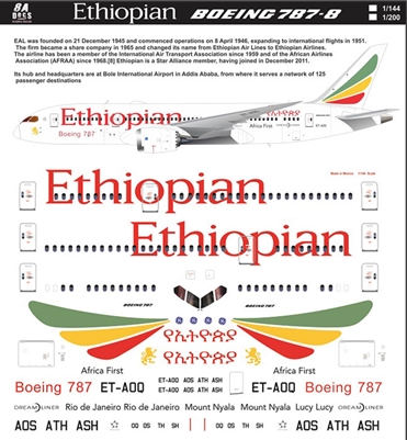 1:144 Ethiopian Airlines Boeing 787-8