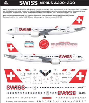 1:144 Swiss Airlines Airbus A.220-300