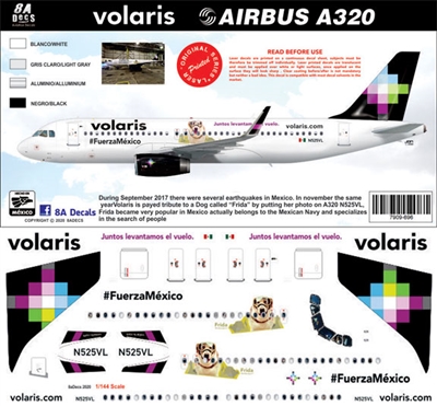 1:144 Volaris 'Frida the Rescue Dog' Airbus A.320