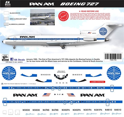 1:144 Pan Am Boeing 727-200