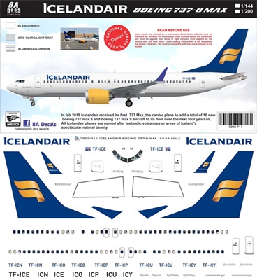 1:144 Icelandair Boeing 737-MAX8