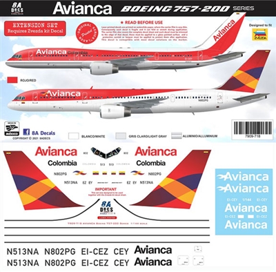 1:144 Avianca Columbia Boeing 757-200