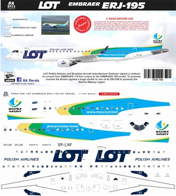 1:144 LOT Polish 'Warmia Mazury' Embraer 195