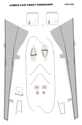 1:144 Airbus A.318 / A319 / A320 / A321 Wing and Tail Corogard  Inspar Panels