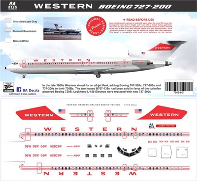 1:200 Western Airlines Boeing 727-200