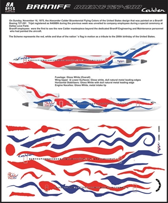 1:200 Braniff 'Calder' Boeing 727-200