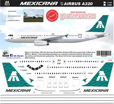 1:200 Mexicana Airbus A.320