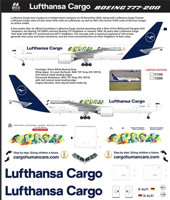 1:200 Lufthansa Cargo 'Cargo Humancare' Boeing 777-2F