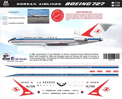 1:200 Korean Airlines Boeing 727-200