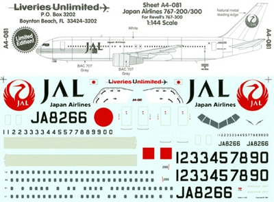 1:144 Japan Air Lines Boeing 767-200/300