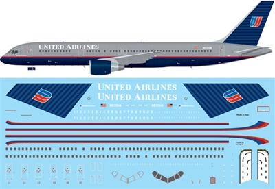 1:144 United Airlines (1993 - 2004 'Battleship grey' cs) Boeing 757-222