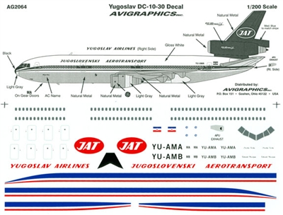 1:200 JAT Yugoslav Airlines  McDD DC-10-30