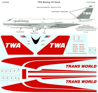 1:144 Trans World Airlines Boeing 747-100/200B