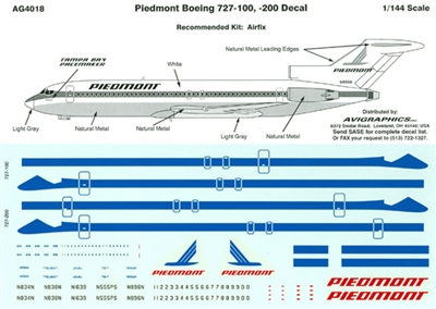 1:144 Piedmont Airlines Boeing 727-200