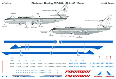 1:144 Piedmont Airlines Boeing 737-200/-300