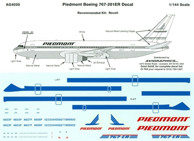 1:144 Piedmont Airlines Boeing 767-200ER