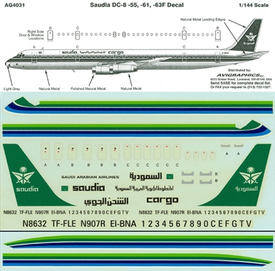 1:144 Saudia Douglas DC-8's