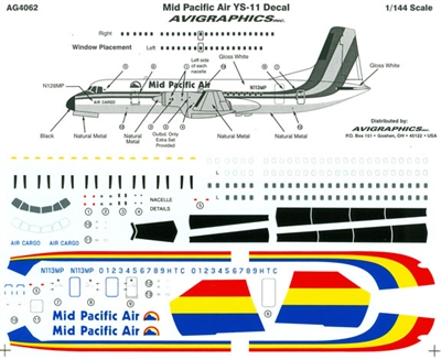 1:144 Mid Pacific o/c Namc YS-11