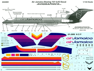 1:144 Air Jamaica Boeing 727-200