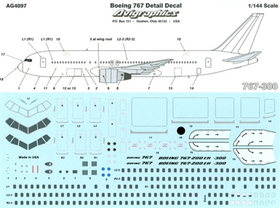 1:144 Windows and Details, Boeing 767's