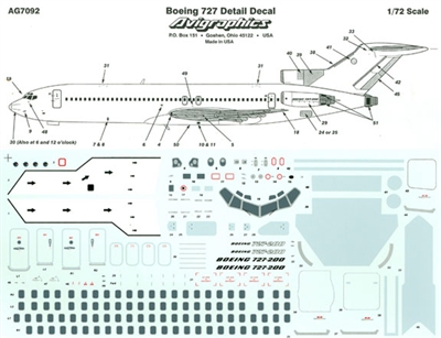 1:72 Windows & Details, Boeing 727's