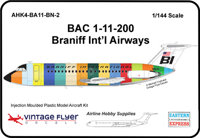 1:144 BAC 1-11-200, Braniff International Airways ('Jellybean' cs)