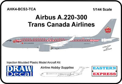 1:144 Airbus A.220-300, Trans Canada Airlines, with Stencil Decal