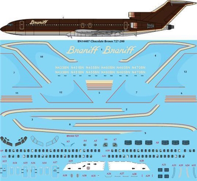 1:144 Ultra ' Chocolate' Boeing 727-200