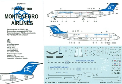 1:144 Montenegro Airlines Fokker 100