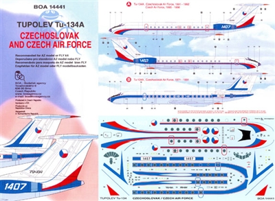 1:144 Czechoslovak and Czeck Air Force Tupolev 134A