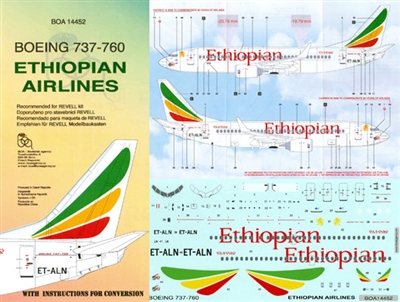 1:144 Ethiopian Airlines Boeing 737-700(W)