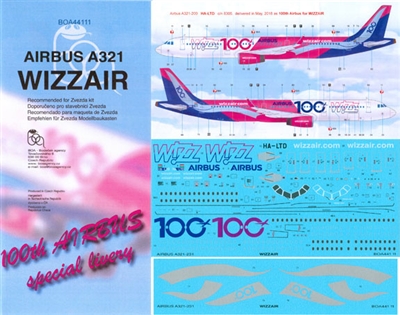 1:144 Wizz Air Airbus A.321 '100th Airbus'