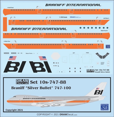 1:100 Braniff International 'Silver Bullet' Boeing 747-123