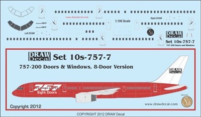 1:100 Boeing 757 Doors  and Windows (8 door version)