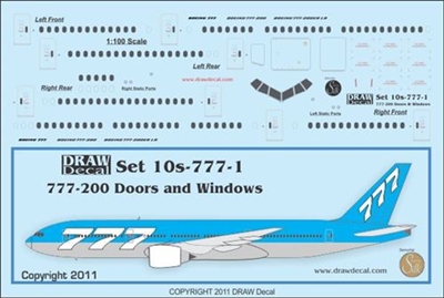 1:100 Boeing 777 Door, Window and Windshield