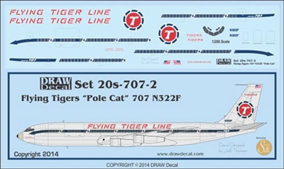 1:200 Flying Tigers 'Pole Cat' Boeing 707-320C