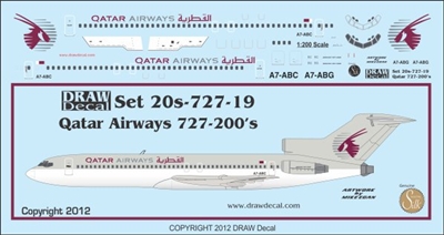 1:200 Qatar Airways Boeing 727-200