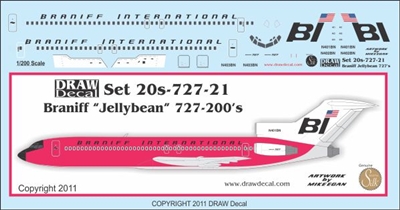 1:200 Braniff 'Jellybean' Boeing 727-200